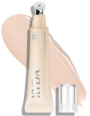 KYDA Mineral Sunscreen Augencreme, Under Eye Concealer Eye Corrector, 3-in-1 Anti-Aging Augencreme gegen dunkle Augenringe und feine Linien, SPF 35, Light