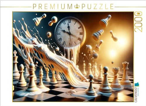 CALVENDO Puzzle Zeitflut im Schachreich: Eine Verbindung von Uhren und Zügen | 2000 Teile Lege-Größe 90 x 67 cm Foto-Puzzle für glückliche Stunden