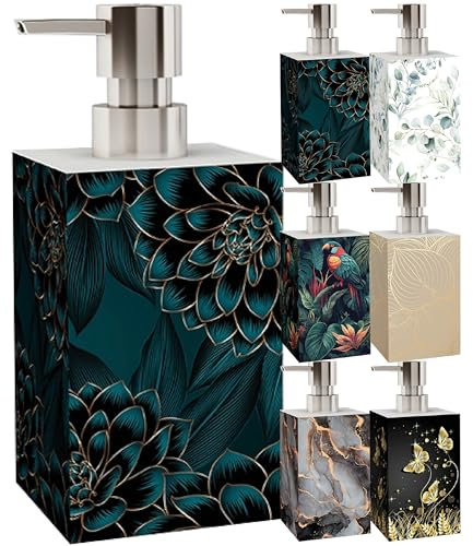Sanilo Seifenspender, viele schöne Seifenspender zur Auswahl, modernes, stylisches Design, Blickfang für jedes Badezimmer (Dahlien)