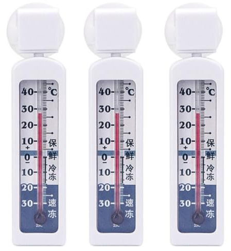 Thermomètre Frigo Professionnel - 3 Pack Avec Ventouse, -30° à 40° Pour Réfrigérateur, Congélateur - 9x2x1cm, Mesure Précise