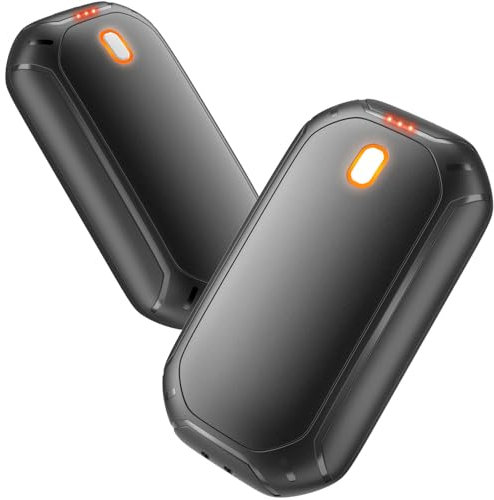 2 Pack Hand Warmers Rechargeable, 2024 New Portable Magnetic Electric Hand Warmers with 12hrs Warmth, Double-Sided Heating Pocket Size Hand Warmers for Outdoors, Camping - Winter Gifts for Women Men