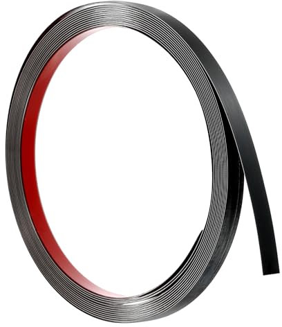 sourcing map Moulure murale autocollante en acier inoxydable avec finition brossée métallisée pour décoration d'intérieur, 5 m x 1 cm, noir