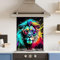 Toughened 6mm Glass Kitchen Splashback 60 x 75cm Rainbow Lion Glasses - Polished Heat Resistant Back Splash for Cookers Hob