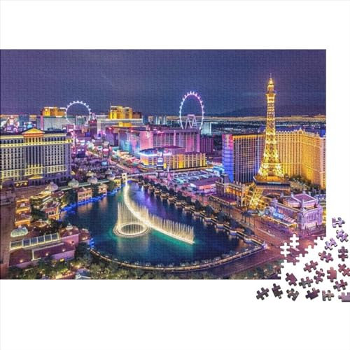 CPXSEMAZA Las Vegas Night View Puzzle, 1000 Teile, Modernes Stadtansicht Puzzle, Erwachsene, 1000pcs (75x50cm)