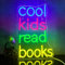Looklight Cool Kids Read Books Neon Sign Reading Neon Signs for Wall Decor Dimmable Motivational Letter Neon Lights for Library Classroom Reading Corner Bedroom Study Room Home Book Club
