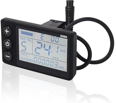 ZAWELIYO Display LCD per Scooter Elettrico, Computer da Ciclismo 24V 36V 48V Pannello di Controllo Display LCD con Spina a 6 Pin Connettore Impermeabile Pannello LCD per Mountain