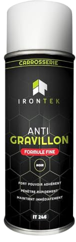 Antigrava negro protección baja de la caja 400 ml - IRONTEK | IT249 | Fuerte poder adherente | Fórmula Fine Pro | Anti-corrosión e insonorizante | Se puede pintar | Made in France (Fórmula Fine)
