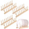 Kssvzz 4Pcs Wooden Plate Rack, Kitchen Wood Dish Rack, Wooden Chopping Board Holder, Plates Tray Storage Rack for Plate, Cup, Pot Lid