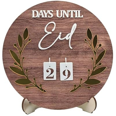 Ramadan Kalender Holz Ramadan Countdown Adventskalender 30 Tage Til Eid Ramadan Geschenk für Kinder Familie Ramadan Dekorationen für Zuhause (A)