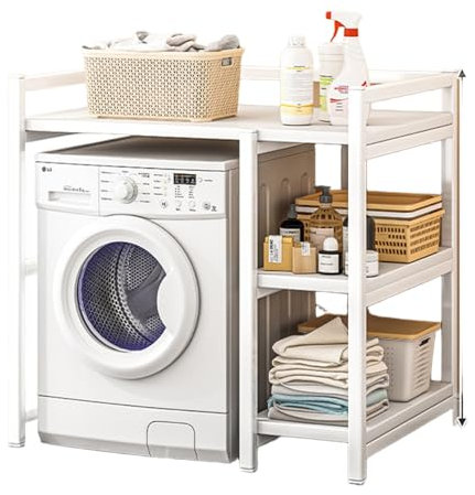 Armario Lavadora Y Secadora Vertical,Soporte Lavadora Secadora,Estanteria Lavadora,Torre Lavadora Secadora,Encima Del Estante De La Lavadora,Armario Para Lavadora De Tambor(White,L100cm/39in)