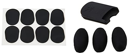 Rdjumpdjo 8Pcs Alto/Tenor Saxophone Sax Mouthpiece Patches Pads Cushions Black 0.8mm & 1 Set Saxophone Palm Key Risers