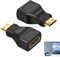 Adaptador Mini HDMI a HDMI Macho a Hembra, Cable Conector de Vídeo para Cámara, Tablet, Móvil o Videocámara, Soporta Resolución 1920x1200 y 1080p Full HD, Compatible con HDMI 1.4a, Negro