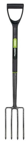DiebaNova Garden Fork Heavy Duty With Long Handled PVC Grip, Carbon Steel Border Fork & Lawn Edging, Garden Digging Tools for Gardening Planting, Moving Soil
