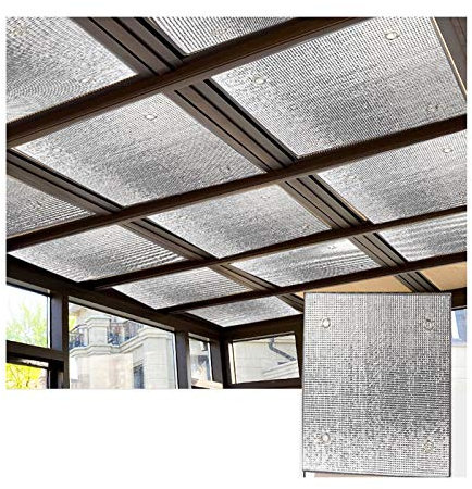 Brise-vue – Film isolant pour verre de véranda, plaque d'ombrage épaisse en feuille d'aluminium pour balcon, fenêtre, tonnelle, pare-soleil réglable
