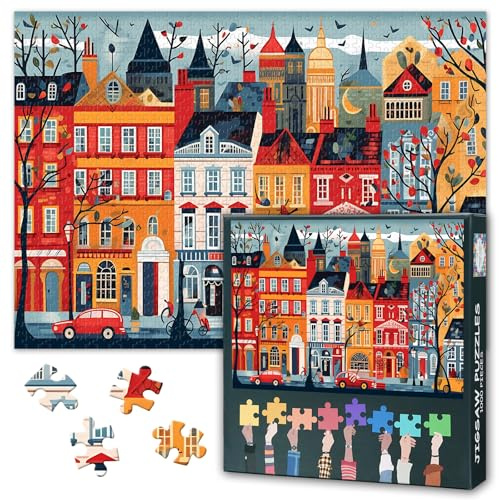 London Skyline 1000 Teile Puzzle für Erwachsene, Stadt | 1000-teiliges Puzzle mit Poster & Buchstaben; für Städtereisende, Wohnzimmerdeko oder Geschenk. Fertige Größe 70 x 50 cm