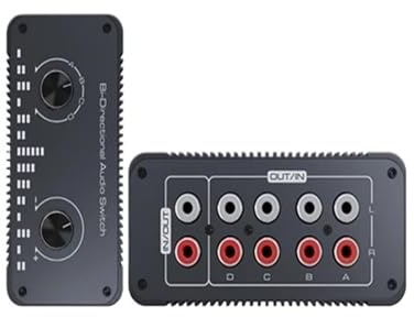 2 Rcal-Stereo-Kopfhörer-Klinkenstecker, Buchse, Umschalter, 4-in-1-Verstärker, Lautsprecher, 1-in-4-Out-schalter, zwei We,Reibungslos umgeschaltet