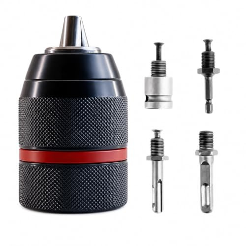 Schnellspannbohrfutter - 1/2 - 20 UNF Schlüsselloses Bohrfutter 2-13 mm | Metall Schnellspannbohrfutter Bohrfutter mit 1/2-20-UNF-Aufnahme für Handbohrmaschinen und schnellen Werkzeugwechsel