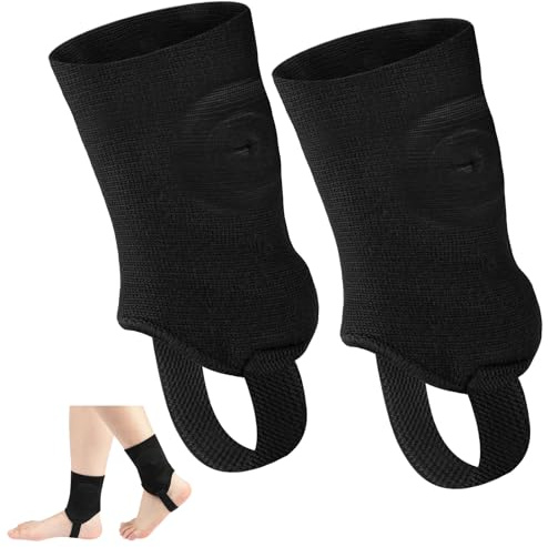 DiULi 2PCS Protège-Chevilles Football, Double Face Protection Malleole Sport, Chevillere de Maintien Pédiatrique, Antidérapant Léger pour Basket Volleyball Course, Noir