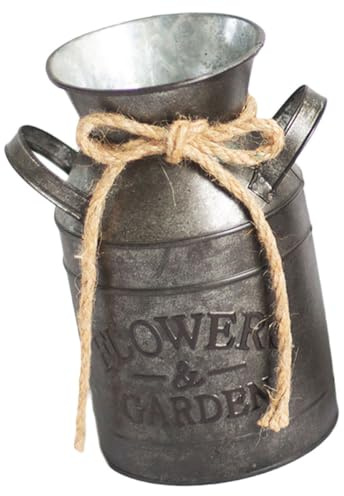 Iron Flower Pitcher Retro Decor Coffee Pot Vase for Home | Silver Finish, Multifunctional Desktop or Floor Display, Suitable for Dried Flowers and Silk Flowers