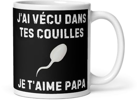 Générique Mug Papa Humour – Tasse Gros Mot Drôle “Je t’aime papa” – Idée Cadeau Original Fête des Pères – Mug Émotion et Humour Décalé