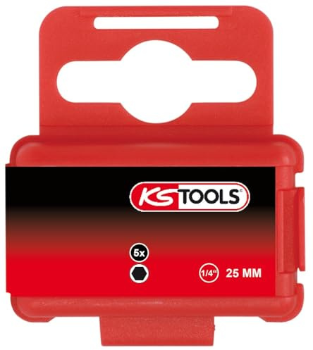 KS Tools 1/4' CLASSIC Bit Innensechskant, 25mm, 7mm, 5er Pack