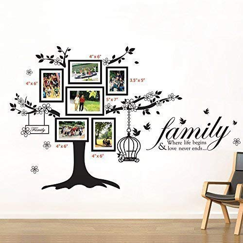 WALPLUS(TM) Wall Stickers Mural Decal Paper Art Decoration Photo Frame Birdcage Family Birds Quote