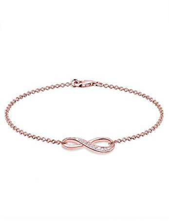 Elli Armband Damen Infinity Symbol Trend mit Zirkonia Kristallen in 925 Sterling Silber Rosévergoldet