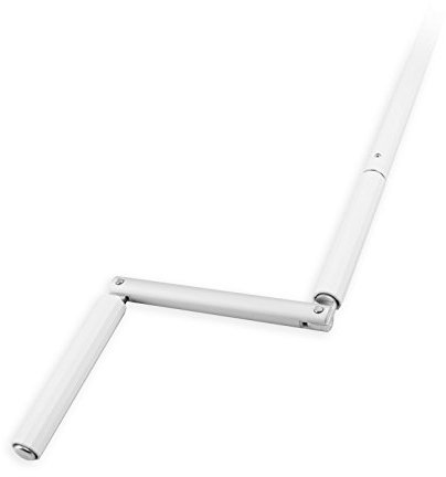 DIWARO Aluminium Rolladen Kurbelstange, Rohr Innendurchmesser 9,9 mm, Aussendurchmesser 13 mm, Farbton der Rolladenkurbel ist weiss, Länge (L) der Handkurbel nach Auswahl, Drehgriffe in Kunststoff weiss (weiss beschichtet | 9.9 mm | gestreckte Länge 1000