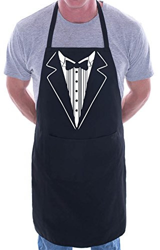 Print4U Lustige Grillschürze mit Smoking-Muster, Schwarz , Einheitsgröße
