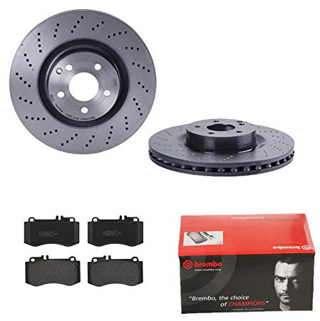 2 Bremsscheiben belüftet 344 mm + Bremsbeläge Vorne von Brembo Gelocht/innenbel (1420-56466) Bremsensatz Bremsanlage Bremsen-Kit,Bremsenset, Bremsscheiben, Bremsbeläge, Bremsen-Set, Beläge,