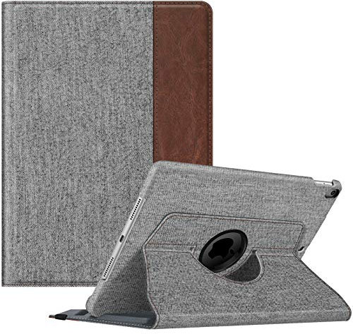 FINTIE Funda Giratoria para iPad Air 10.5 (3.ª Gen) 2019 / iPad Pro 10.5 2017 con Soporte Incorporado para Pencil - Rotación de 360 Grados Carcasa con Auto-Reposo/Activación, Tela Gris