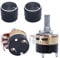 Taiss/2 Stücke 10K Ohm Potentiometer Einzigen Linearkegel Dimmer mit schalter + 2 stücke Schwarz Aluminiumlegierung knopf WH138