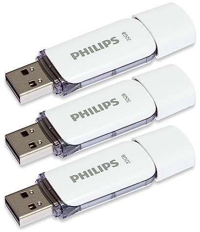 Philips Snow Edition 2.0 USB-Flash-Laufwerk USB-Stick 3X 32GB für PC, Laptop, Computer Data Storage, Lesegeschwindigkeit bis zu 23 MB/s