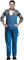 GREAT BIKERS GEAR Salopette en jean pour homme avec bretelles grandes et hautes clés Pro Heavy Duty Mario Cargo, bleu clair, 40W / 32L