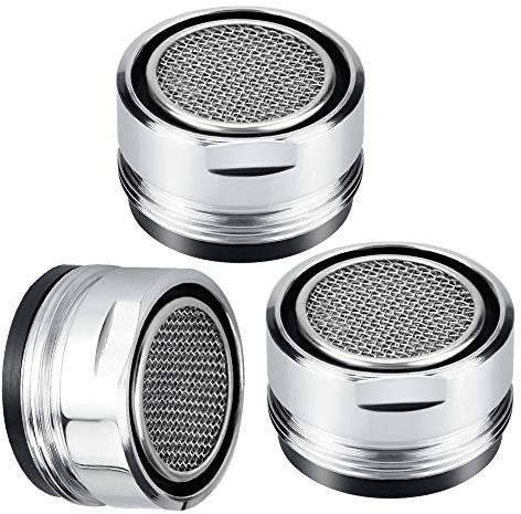 KLYNGTSK 3PACK Faucet Tap Aerator M24 Faucet Aerator 24mm Male Taps Aerators Insert Metal Taps Diffuser Faucet Flow Restrictor with Rubber Gasket for Kitchen Sink, Bathroom, Restaurant,Public (Silver)