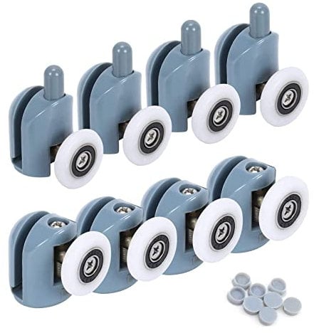 HO2NLE 8pcs Roulette Porte Coulissante Roulettes Haut et Bas Accessoires pour Porte de Douche pour Porte de Salle de Bain