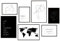 Hyggelig Home Premium Poster Set - 7 harmonische Line Art Bilder - Tiere schwarz weiß Strichzeichnung Deko für Wohnzimmer Flur Schlafzimmer - ohne Rahmen