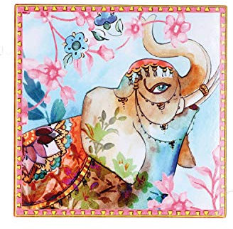 Rose & Tulipes - Circus Dessous de Plat éléphant 20 x 20 cm dans Une boîte Cadeau