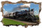 3D-Effekt Wandtattoo Aufkleber Durchbruch selbstklebendes Wandbild Wandsticker Stein Wanddurchbruch Wandaufkleber Tattoo,Dampflok Eisenbahn,Größe:70x110cm