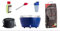 LotusGrill XL Starter-Set 1x XL Grill, 1x Buchenholzkohle 2,5 kg, 1x Brennpaste 200ml, 1x Marinierpinsel Mandarinenorange, 1x Dressingshaker, 1x Transport-Tasche XL (Tiefblau)