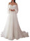 Onsoyours Robe de mariée Femme Élégant Dentelle Col V Dos Nu sans Manches Robes Longue de Nuptiale Soirée Princesse Demoiselle d'honneur Blanc 06 L
