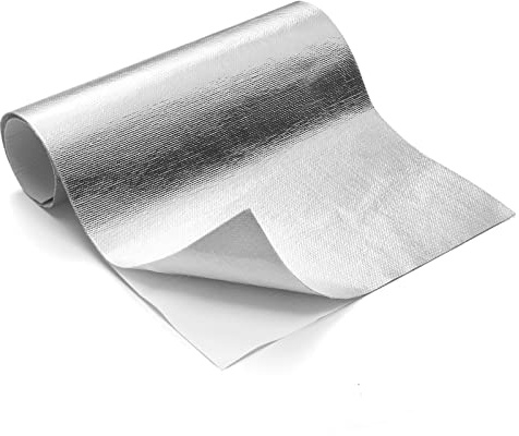 FLASLD Aluminized Heat Shield Thermal Barrier Adhesive Backed Heat Blanket 24'' X 24'', Protect Parts and Components from Damaging Radiant Heat