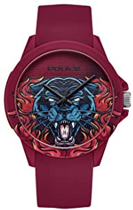 Police Herren Analog Quarz Uhr mit Silikon Armband PEWUM2237766
