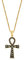 JewelryWe Schmuck Retro Halskette Herren Ägyptische Hieroglyphen Ankh Kreuz Edelstahl Anhänger mit 22 Zoll Kette Weizenkette Gold