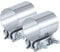 Vitonsbay 2.25 Inch Exhaust Clamp, 2 1/4 Inch Butt Joint Exhaust Pipe Muffler Band Clamp Sleeve Coupler Stainless Steel(2Pcs)
