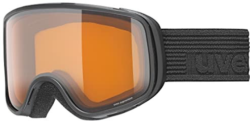 uvex Unisex Kinder, scribble LG Skibrille, black/lasergold-clear, one size