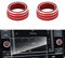 BLINGOOSE Auto Zubehör für VW Volkswagen Lautstärkeregler Knopf Abdeckungen Aufkleber Mittel Konsole Control Switch Deko für VW Golf GTI Jetta Tiguan S Atlas Taos Rot 2St
