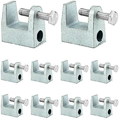 QWORK® 12 pezzi morsetto per travi, acciaio zincato, M8 (8mm), per costruzione di ponti, edilizia