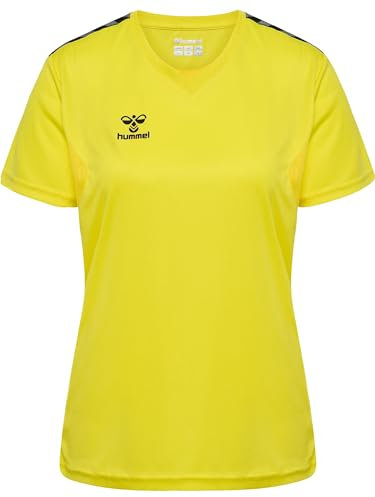 hummel Damen Hmlauthentic Pl Jersey S/S Woman Shirt, Blazing Yellow, S EU