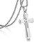 jiamiaoi Kreuz Kette Herren Kreuz Kette Silber Farben Kruzifix Halskette Edelstahl für Herren Damen Anhänger Kruzifix Schmuck 22'' Ketten